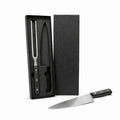 Conj. De Faca E Garfo Premium Em Madeira / Inox - Preto - 2 Pçs