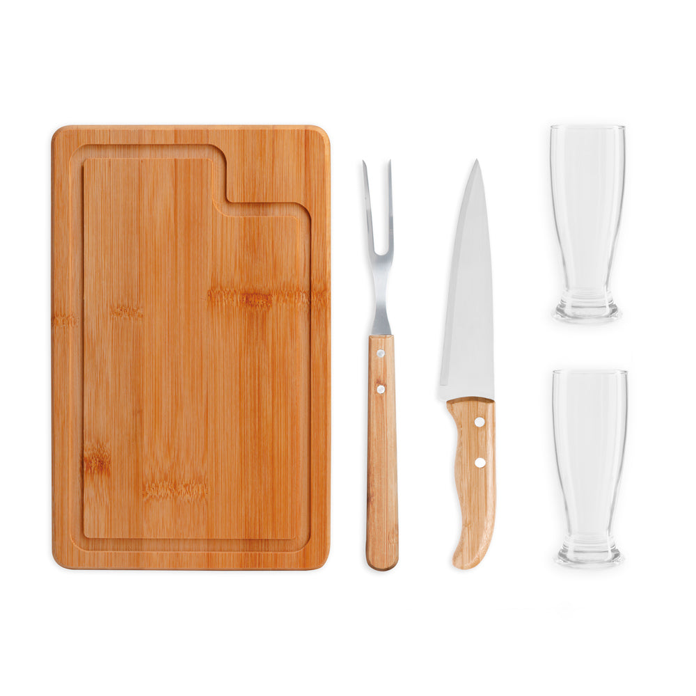 Kit Para Churrasco Com Copos - 5 Pçs KT-9064J