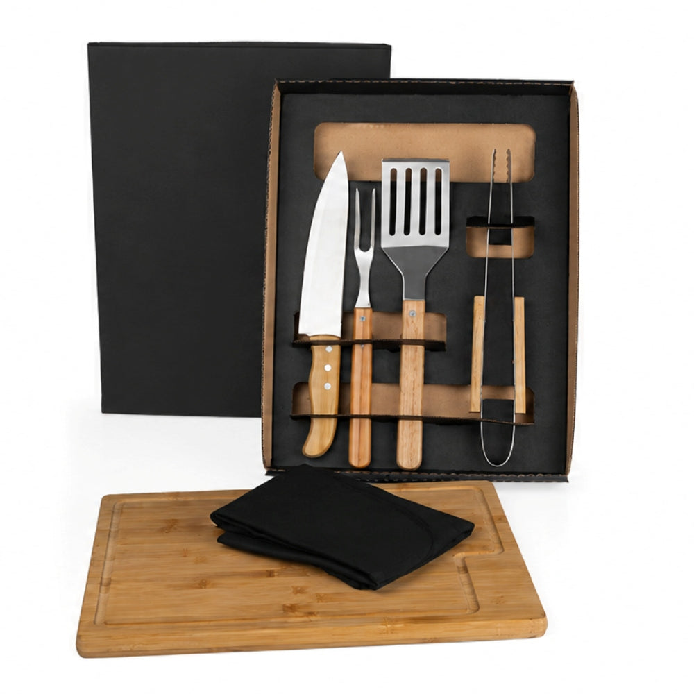 Kit Para Churrasco/Hambúrguer Com Pegador E Espátula - 6 Pçs